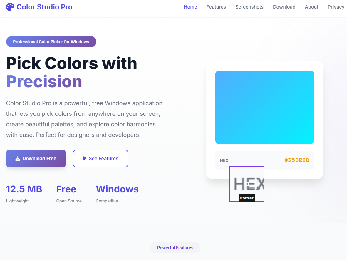 Color Picker Feature - Pick colors from anywhere on screen with pixel-perfect accuracy